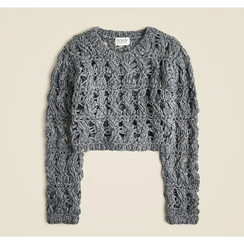J.Crew Collection open-weave cropped pullover sweater